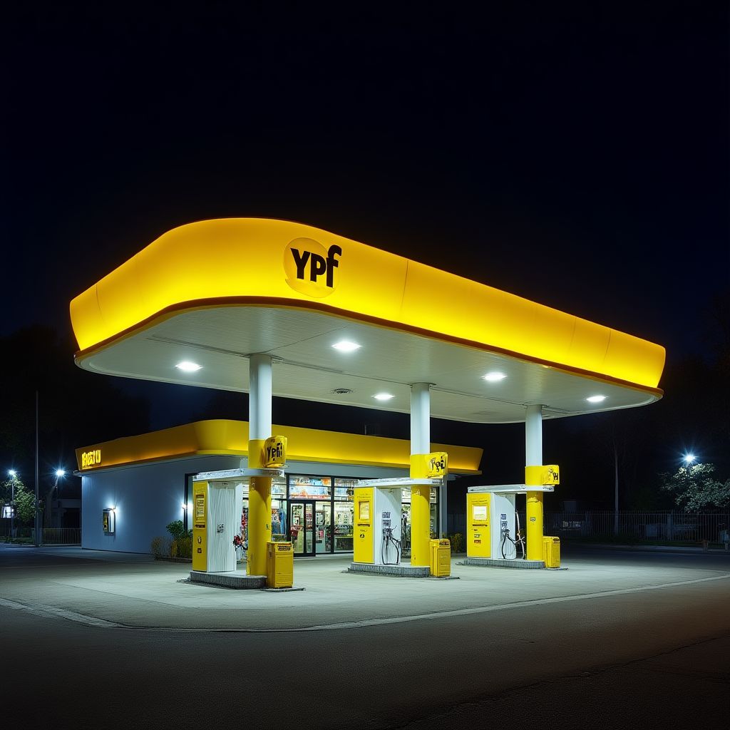 Estación YPF moderna en Buenos Aires